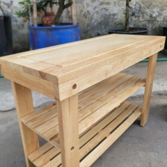 Kệ Giày Ngồi Gỗ Cao Su Tự Nhiên, Thiết Kế Tháo Ráp, Kết Cấu Chắc Chắn, Bền Bỉ Từ LHQ Furniture