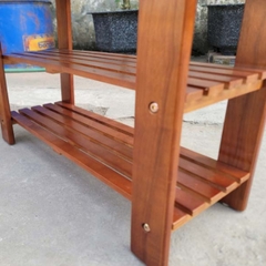 Kệ Giày Ngồi Gỗ Cao Su Tự Nhiên, Thiết Kế Tháo Ráp, Kết Cấu Chắc Chắn, Bền Bỉ Từ LHQ Furniture