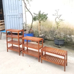 Kệ Dép Hàn Quốc, Cao 2-3-4 Tầng, Gỗ Cao Su Tự Nhiên, Tháo Ráp Nhanh Chóng, Bảo Hành Mọt