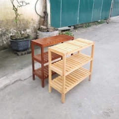 Kệ Dép Hàn Quốc, Cao 2-3-4 Tầng, Gỗ Cao Su Tự Nhiên, Tháo Ráp Nhanh Chóng, Bảo Hành Mọt