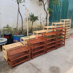 Kệ để giày dép 3 tầng rộng 80cm, Gỗ tự nhiên, Thiết kế tháo lắp, Tiết kiệm vận chuyển, Giá rẻ