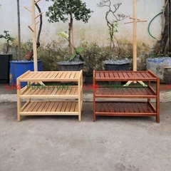 Kệ để giày dép 3 tầng rộng 80cm, Gỗ tự nhiên, Thiết kế tháo lắp, Tiết kiệm vận chuyển, Giá rẻ