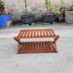 Kệ Để Giày Dép Hồi X 2 Tầng - Gỗ Tự Nhiên - Tháo Lắp Tiện Lợi - Giá Rẻ