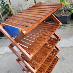 Kệ Giày Dép Hồi X, Cao 2 Đến 5 Tầng, Gỗ Tự Nhiên, Tháo Ráp Nhanh Chóng,  Vận Chuyển Tiết Kiệm
