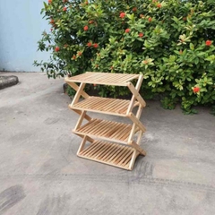 Kệ Giày Dép Hồi X, Cao 2 Đến 5 Tầng, Gỗ Tự Nhiên, Tháo Ráp Nhanh Chóng,  Vận Chuyển Tiết Kiệm