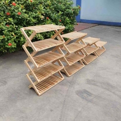 Kệ Giày Dép Hồi X, Cao 2 Đến 5 Tầng, Gỗ Tự Nhiên, Tháo Ráp Nhanh Chóng,  Vận Chuyển Tiết Kiệm