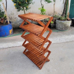 Kệ Giày Dép Hồi X, Cao 2 Đến 5 Tầng, Gỗ Tự Nhiên, Tháo Ráp Nhanh Chóng,  Vận Chuyển Tiết Kiệm