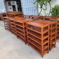 Kệ để giày dép 6 tầng rộng 80cm, Hoàn thiện kỹ, Bảo hành mối mọt, Màu tự nhiên và cherry
