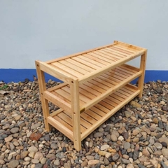 Kệ để giày dép 3 tầng rộng 80cm, Gỗ tự nhiên, Thiết kế tháo lắp, Tiết kiệm vận chuyển, Giá rẻ