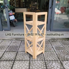 Kệ góc gỗ cao su hồi X 3 tầng – Thiết kế tháo ráp tiện lợi, đa năng cho mọi không gian
