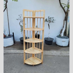 Kệ góc song tròn, Cao 3-4-5 tầng, Gỗ cao su tự nhiên, Noithatdep24H cung cấp
