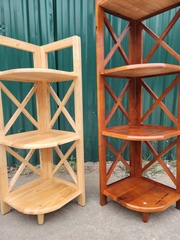 Kệ góc hồi X, Cao 3-4-5 tầng, Gỗ tự nhiên, Tháo lắp tiện lợi, Noithatdep24H sản xuất