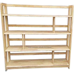 Kệ sách 4 tầng cao 1m, Gỗ cao su, Noithatlhq sản xuất, Giao hàng toàn quốc, Tư vấn miễn phí