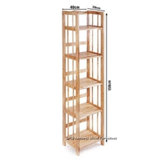 Kệ Sách 5 Tầng Rộng 40cm, Gỗ Cao Su, Tháo Ráp Tiện Lợi, Vận Chuyển Rẻ