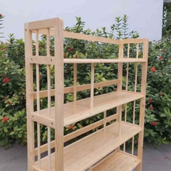 Kệ sách gỗ tự nhiên, cao 5 tầng rộng 1m, tháo ráp thuận tiện, vận chuyển rẻ