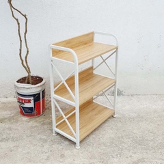 Kệ sách khung sắt 3 tầng rộng 60cm, tháo ráp nhanh, chân tăng chỉnh, giá rẻ