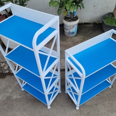Kệ sách khung sắt 4 tầng rộng 60cm, Tháo ráp tiện lợi, Mặt Melamin chống trầy xước,4 màu lựa chọn