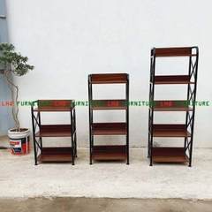 Kệ sách khung sắt 4 tầng rộng 60cm, Tháo ráp tiện lợi, Mặt Melamin chống trầy xước,4 màu lựa chọn