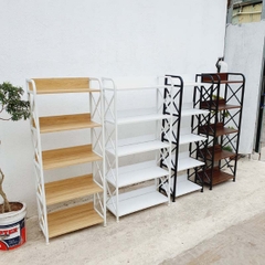 Kệ khung sắt 5 tầng 60, 4 màu lựa chọn, sắt sơn tĩnh điện, gỗ MDF chống trầy