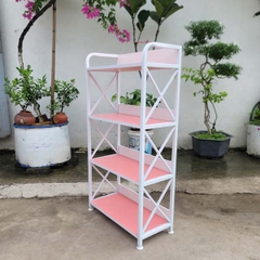 Kệ sách khung sắt 4 tầng rộng 60cm, Tháo ráp tiện lợi, Mặt Melamin chống trầy xước,4 màu lựa chọn