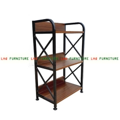 Kệ sách khung sắt 3 tầng rộng 60cm, tháo ráp nhanh, chân tăng chỉnh, giá rẻ
