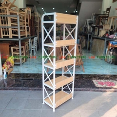 Kệ khung sắt 5 tầng 60, 4 màu lựa chọn, sắt sơn tĩnh điện, gỗ MDF chống trầy