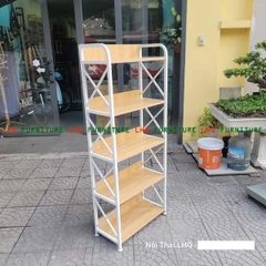 Kệ khung sắt 5 tầng 60, 4 màu lựa chọn, sắt sơn tĩnh điện, gỗ MDF chống trầy