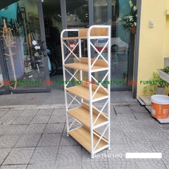 Kệ khung sắt 5 tầng 60, 4 màu lựa chọn, sắt sơn tĩnh điện, gỗ MDF chống trầy