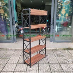 Kệ khung sắt 5 tầng 60, 4 màu lựa chọn, sắt sơn tĩnh điện, gỗ MDF chống trầy
