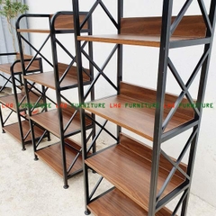 Kệ sách 5 tầng rộng 50, khung sắt sơn tĩnh điện, mặt MDF chống trầy, 4 màu lựa chọn