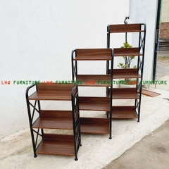 Kệ sách khung sắt 3 tầng rộng 60cm, tháo ráp nhanh, chân tăng chỉnh, giá rẻ