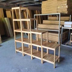 Kệ trang trí, Gỗ cao su 2-3-4 tầng, Chất lượng xuất khẩu, Có bảo hành