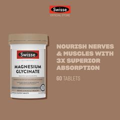 Swisse Ultiboost Magnesium Glycinate viên uống bổ sung Magie hữu cơ 60v (01/28)