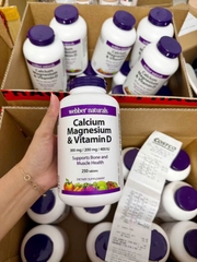 Webber Naturals Calcium Magnesium & Vitamin D hỗ trợ xương, cơ bắp khỏe mạnh 250v (01/29)