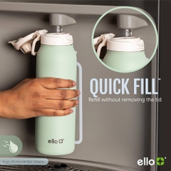 Ello flip to fill, pop to drink 22oz set bình nước giữ nhiệt nắp bật 651ml [xanh]