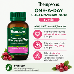 Thompson's One-a-day Ultra Cranberry 60000 bổ sung nam việt quất hỗ trợ đường tiết niệu 60v (11/28)