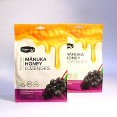 Comvita manuka honey lozenges with Elderberry Extract and Vitamin C kẹo ngậm mật ong vị quả cơm cháy đen 500g (03/27)