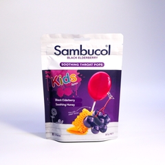 Sambucol Black Elderberry Soothing throat pops kẹo mút giảm ho cho bé từ 2 tuổi 60g (10/26)