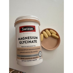 Swisse Ultiboost Magnesium Glycinate viên uống bổ sung Magie hữu cơ 60v (01/28)