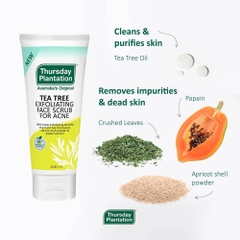 Thursday Plantation Tea Tree Exfoliating Acne Face Scrub Sữa rửa mặt, tẩy tế bào chết cho da mụn 100ml (06/27)