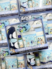 Bluey Cozy Time Bath Set - bộ tắm cho bé mẫu bé trai 6 món