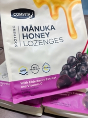 Comvita manuka honey lozenges with Elderberry Extract and Vitamin C kẹo ngậm mật ong vị quả cơm cháy đen 500g (03/27)