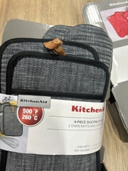 KitchenAid 4-piece Oven Mitt and Potholder Set găng tay bếp và lót nồi (4 xám| 5 đỏ)