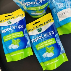 Vicks VapoDrops Original Menthol Lozenges viên ngậm giảm ho, thông mũi, mát họng 42v (06/26)