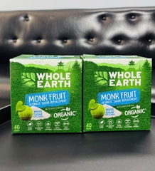 Whole Earth Monk Fruit đường ăn kiêng hữu cơ chiết xuất từ quả la hán kết kợp Erythritol 40 thanh x 1.5g (04/27)