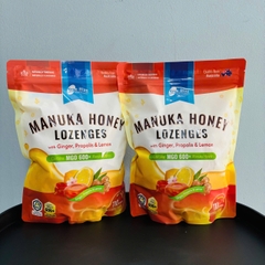 True Blue Manuka Honey Lozenges with Ginger Propolis & Lemon MGO 600+ kẹo mật ong gừng chanh 110v (06/27)