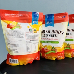 True Blue Manuka Honey Lozenges with Ginger Propolis & Lemon MGO 600+ kẹo mật ong gừng chanh 110v (06/27)