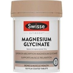 Swisse Ultiboost Magnesium Glycinate viên uống bổ sung Magie hữu cơ 120v (02/28)