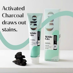 White Glo Whitening Toothpaste Charcoal Deep Stain Remover kem đánh răng làm trắng - than hoạt tính 205g (2029)