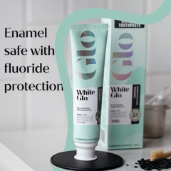 White Glo Whitening Toothpaste Charcoal Deep Stain Remover kem đánh răng làm trắng - than hoạt tính 205g (2029)